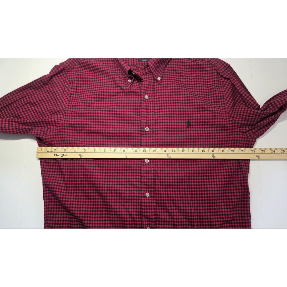 Ralph Lauren Mens Size L Slim‎ Fit Buffalo Plaid Long Sleeve Button Down Shirt - Picture 7 of 12